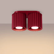 Modern burgundy aluminium twin-spot LED ceiling light | NUTIL