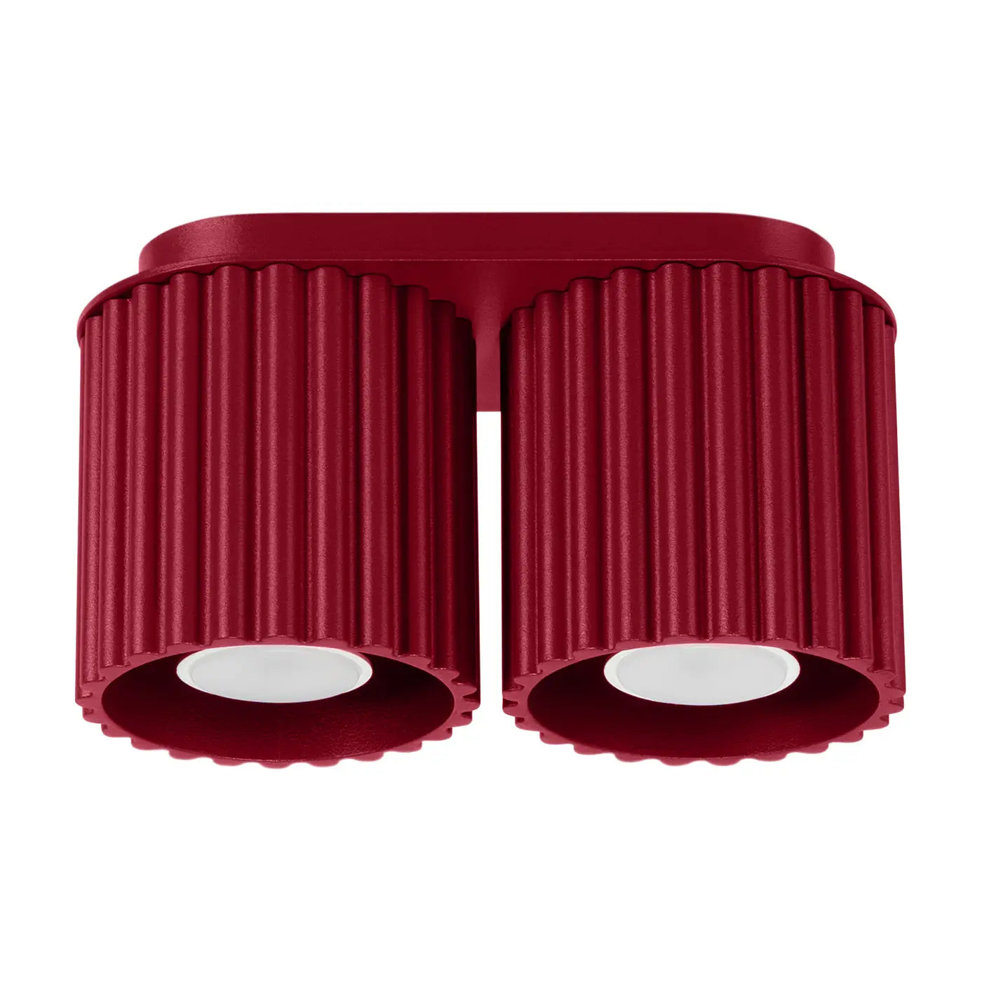 Modern burgundy aluminium twin-spot LED ceiling light | NUTIL