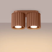Modern mocha aluminium twin-spot LED ceiling light | SIBES