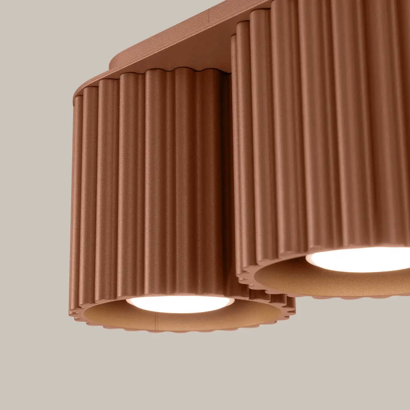 Modern mocha aluminium twin-spot LED ceiling light | SIBES