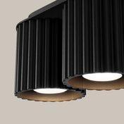 Black aluminium twin-spot LED ceiling light | VAMA