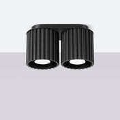 Black aluminium twin-spot LED ceiling light | VAMA