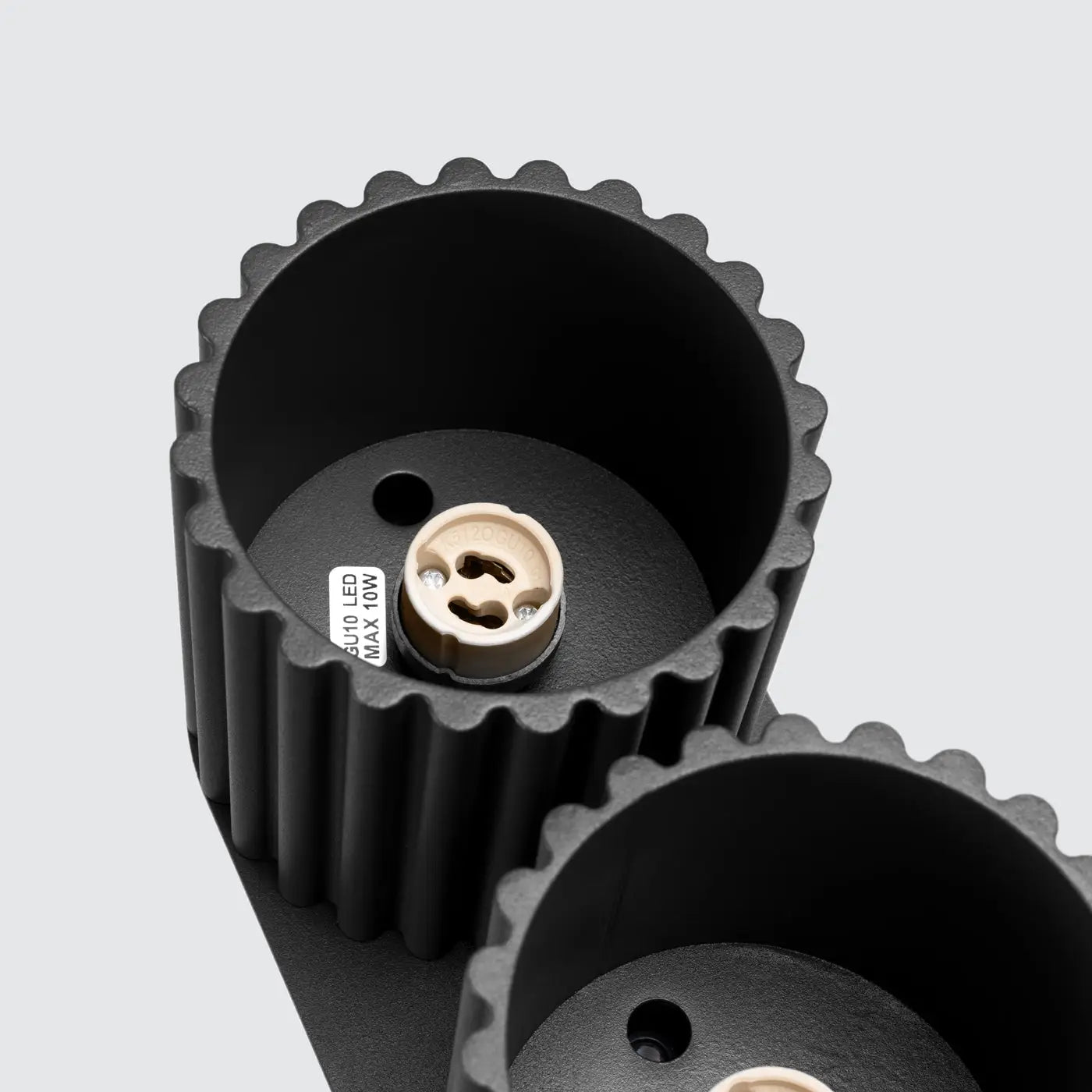 Black aluminium twin-spot LED ceiling light | VAMA