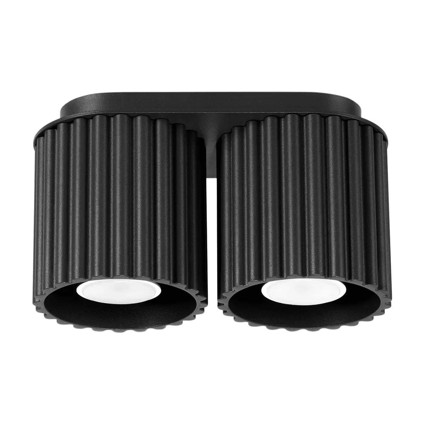Black aluminium twin-spot LED ceiling light | VAMA