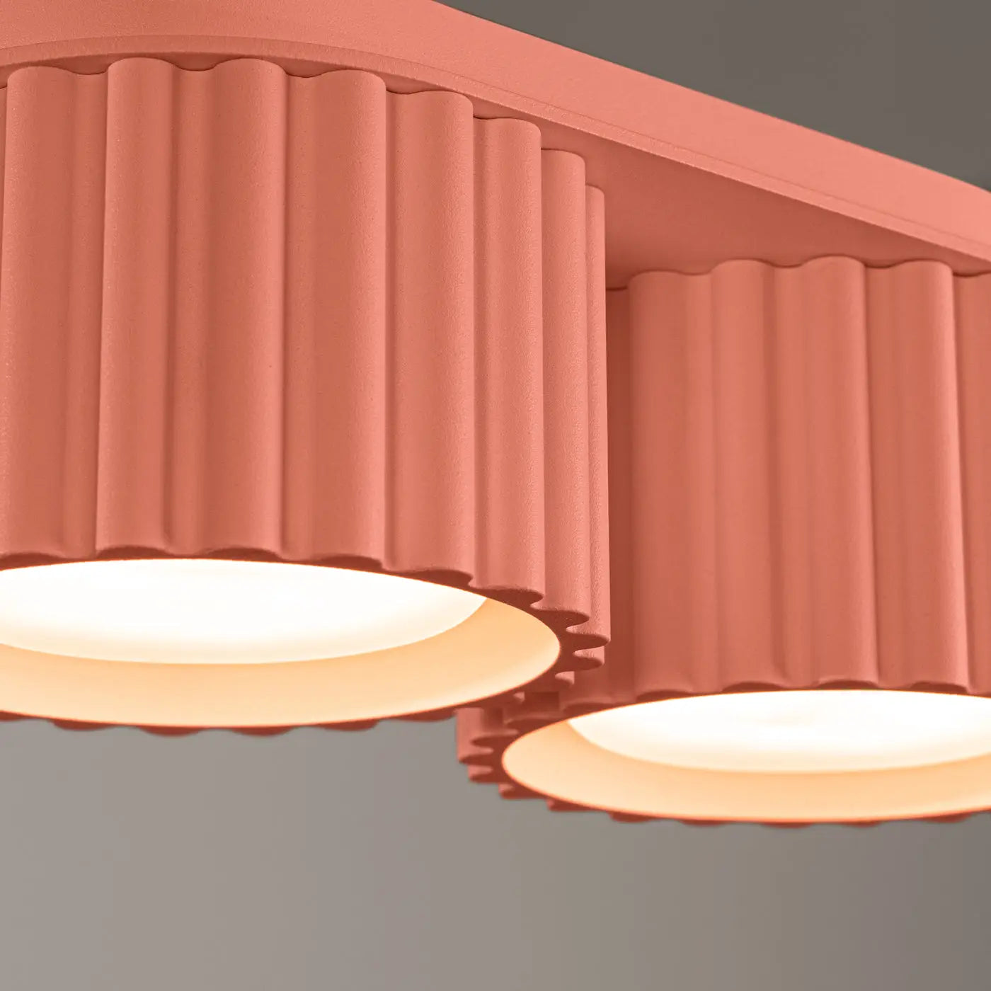 Modern peach aluminium twin-spot LED ceiling light | FISU