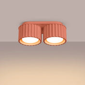 Modern peach aluminium twin-spot LED ceiling light | FISU