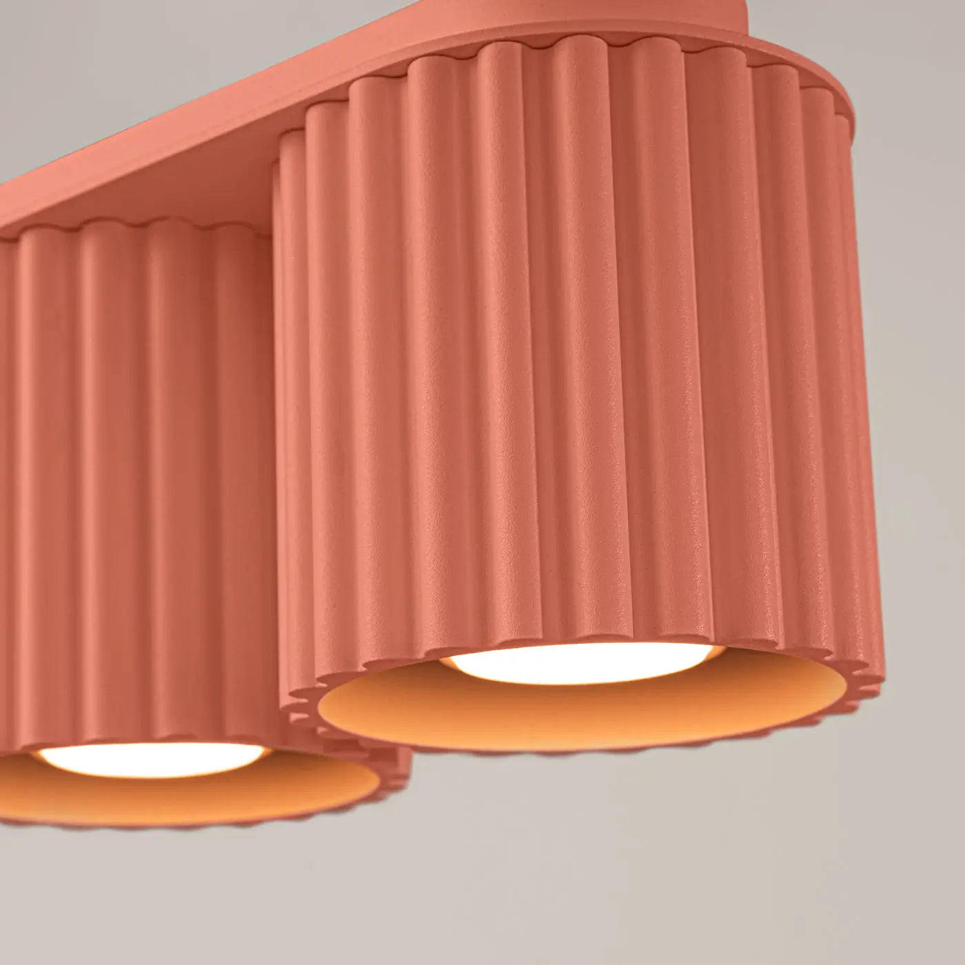 Modern peach aluminium twin-spot LED ceiling light | FISU