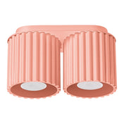 Modern peach aluminium twin-spot LED ceiling light | FISU