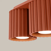 Modern ochre red aluminium twin-spot LED ceiling light | VIZANAR