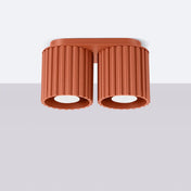 Modern ochre red aluminium twin-spot LED ceiling light | VIZANAR