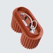 Modern ochre red aluminium twin-spot LED ceiling light | VIZANAR