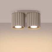 Modern taupe aluminium twin-spot LED ceiling light | DUTUMO