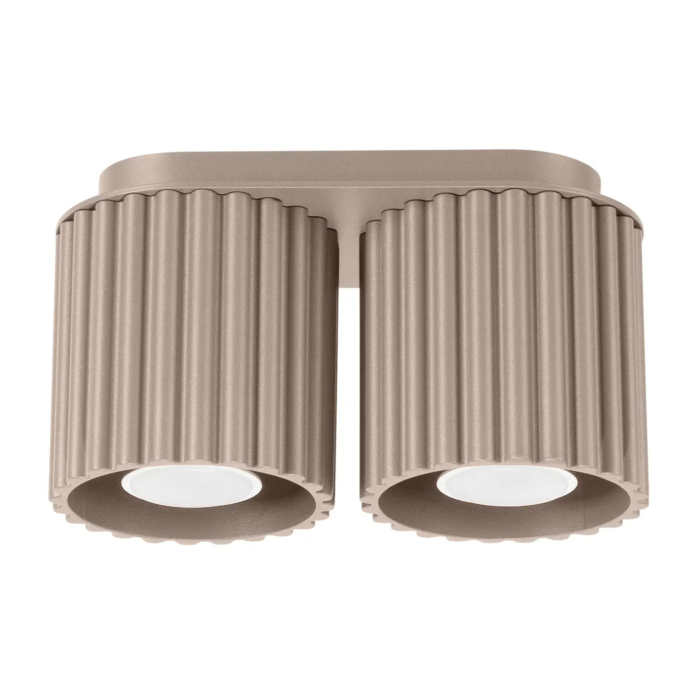 Modern taupe aluminium twin-spot LED ceiling light | DUTUMO