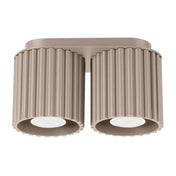 Modern taupe aluminium twin-spot LED ceiling light | DUTUMO