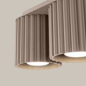 Modern taupe aluminium twin-spot LED ceiling light | DUTUMO