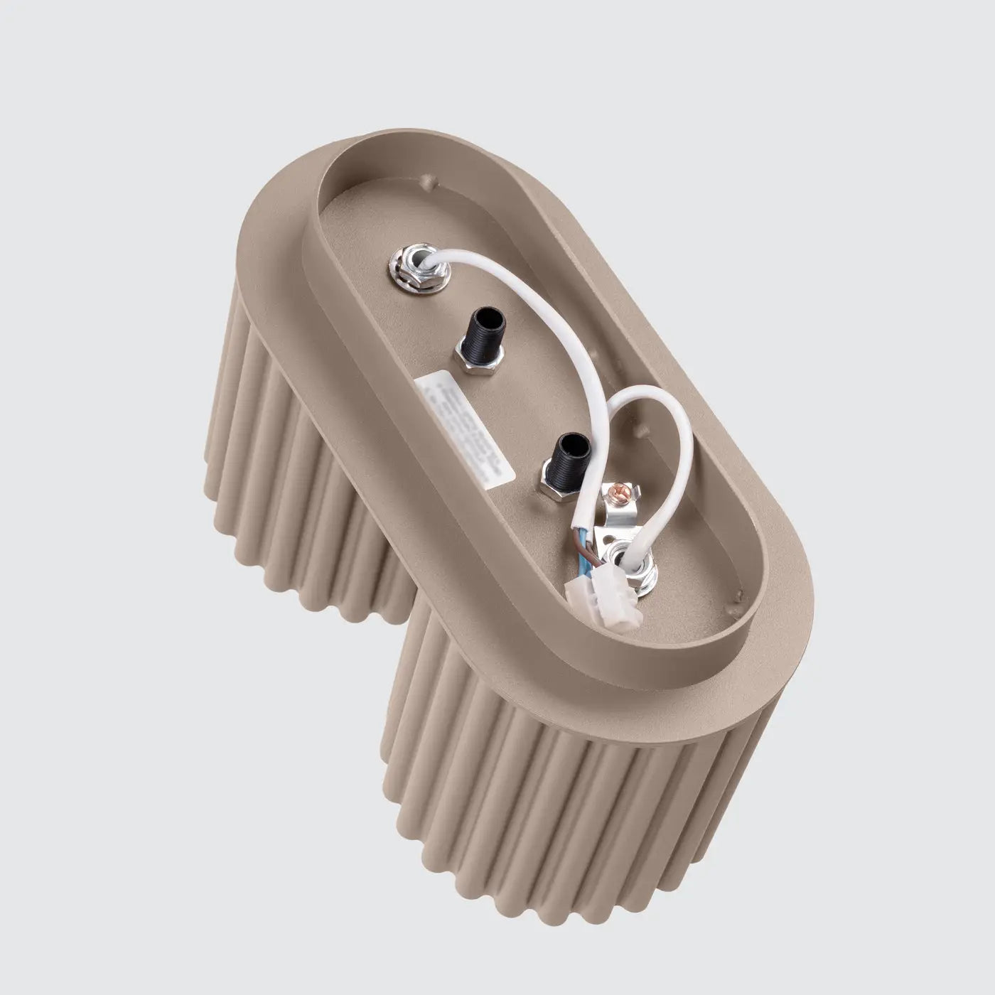 Modern taupe aluminium twin-spot LED ceiling light | DUTUMO