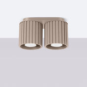 Modern taupe aluminium twin-spot LED ceiling light | DUTUMO