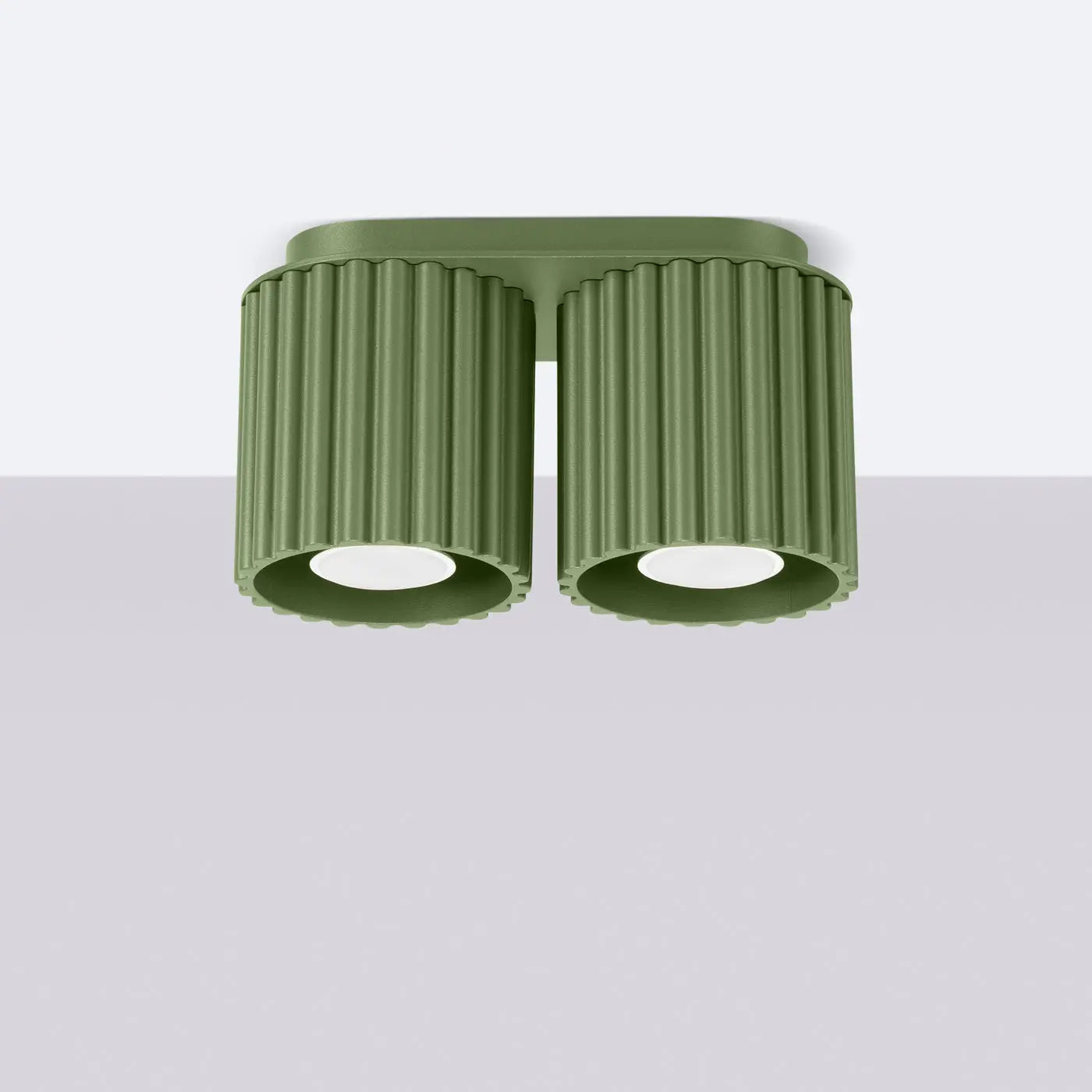 Modern olive green aluminium twin-spot LED ceiling light | NIHEVE