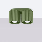 Modern olive green aluminium twin-spot LED ceiling light | NIHEVE