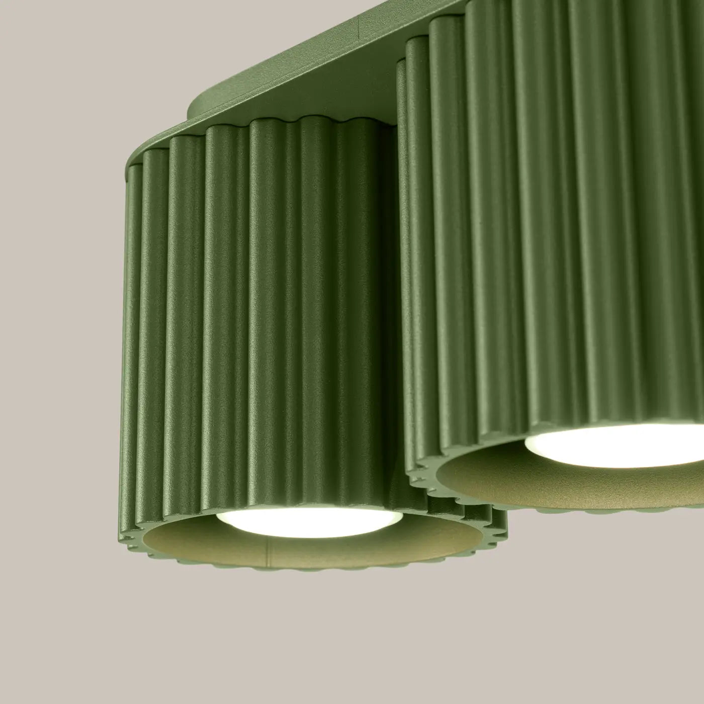 Modern olive green aluminium twin-spot LED ceiling light | NIHEVE