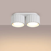Modern white aluminium twin-spot ceiling light | DASINO