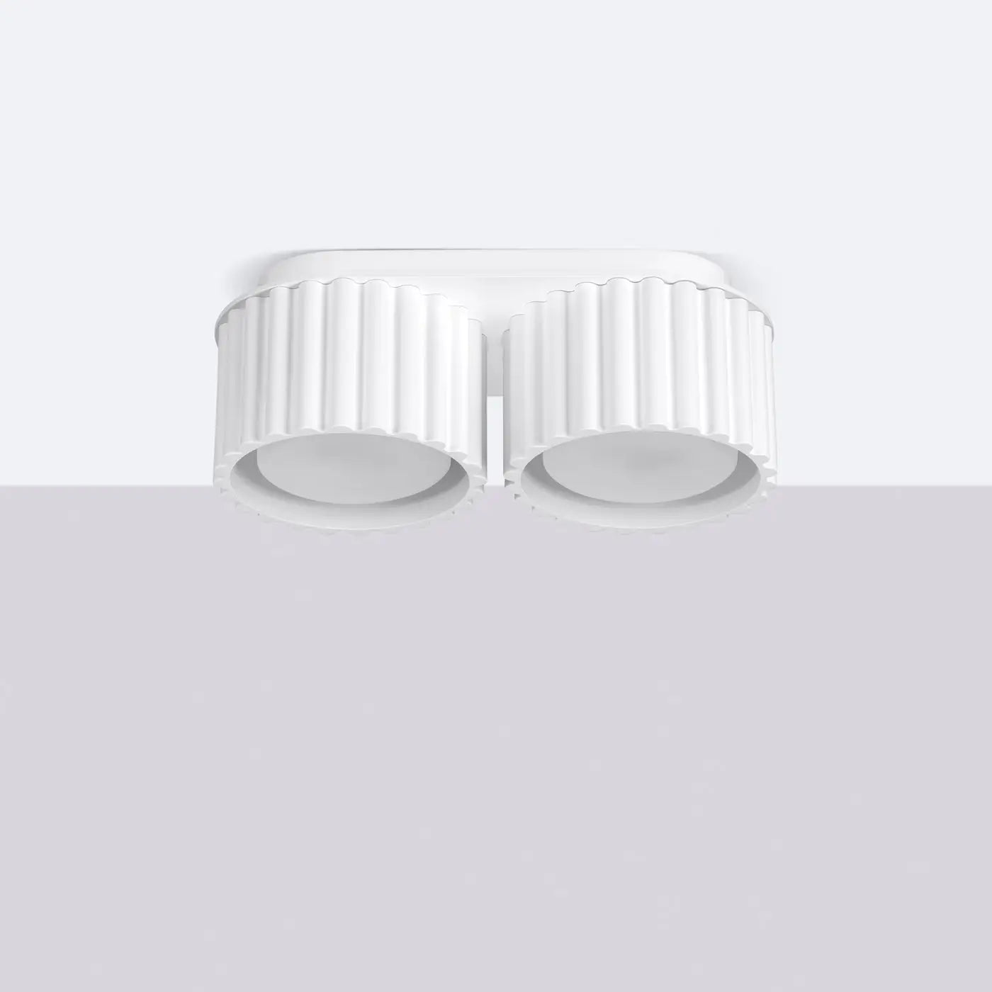 Modern white aluminium twin-spot ceiling light | DASINO
