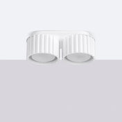 Modern white aluminium twin-spot ceiling light | DASINO