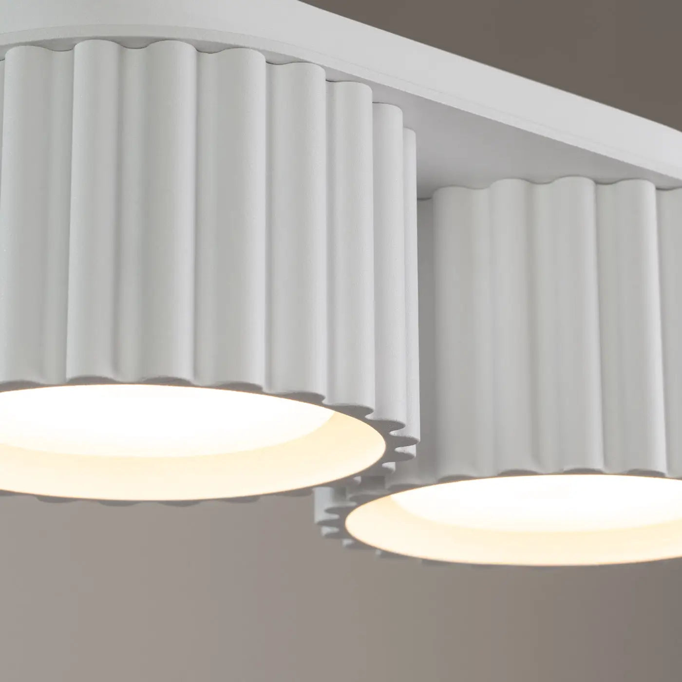 Modern white aluminium twin-spot ceiling light | DASINO