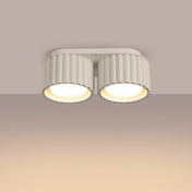 Modern beige aluminium twin-spot LED ceiling light | RABAFI
