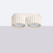 Modern beige aluminium twin-spot LED ceiling light | RABAFI