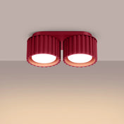 Modern burgundy aluminium twin-spot LED ceiling light | NUTIL