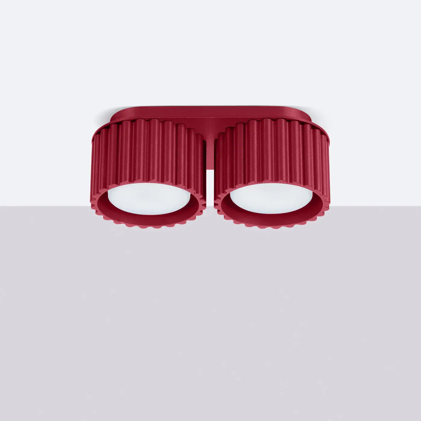 Modern burgundy aluminium twin-spot LED ceiling light | NUTIL