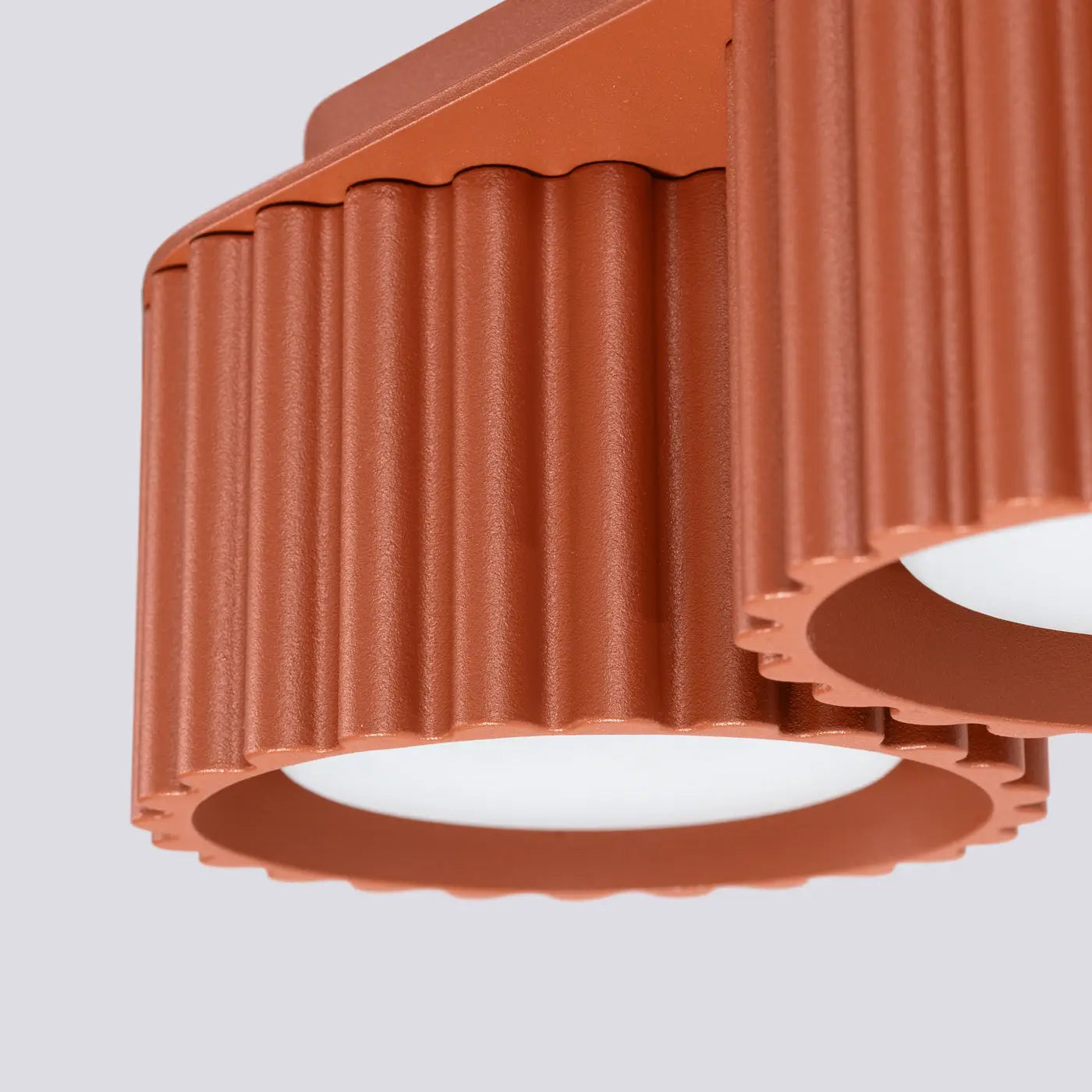 Modern ochre red aluminium twin-spot LED ceiling light | VIZANAR