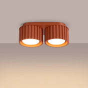 Modern ochre red aluminium twin-spot LED ceiling light | VIZANAR