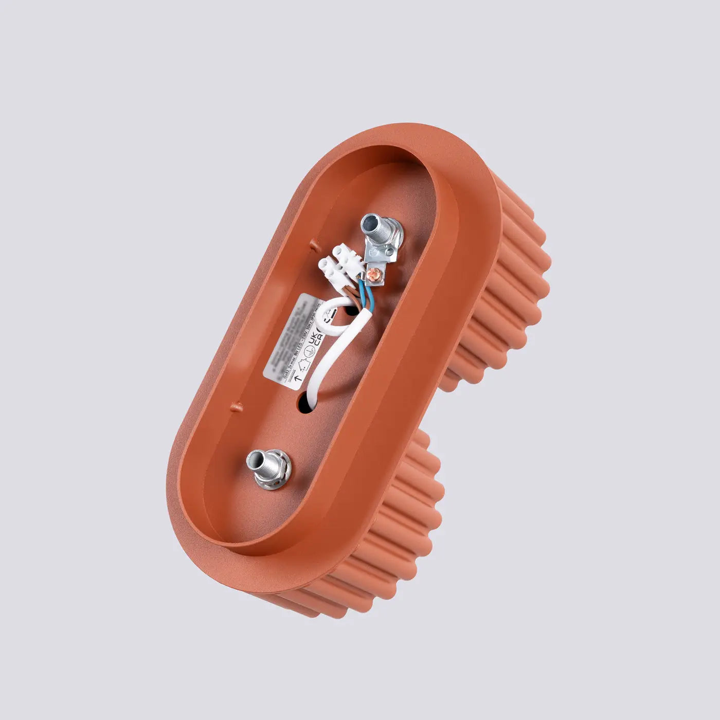 Modern ochre red aluminium twin-spot LED ceiling light | VIZANAR
