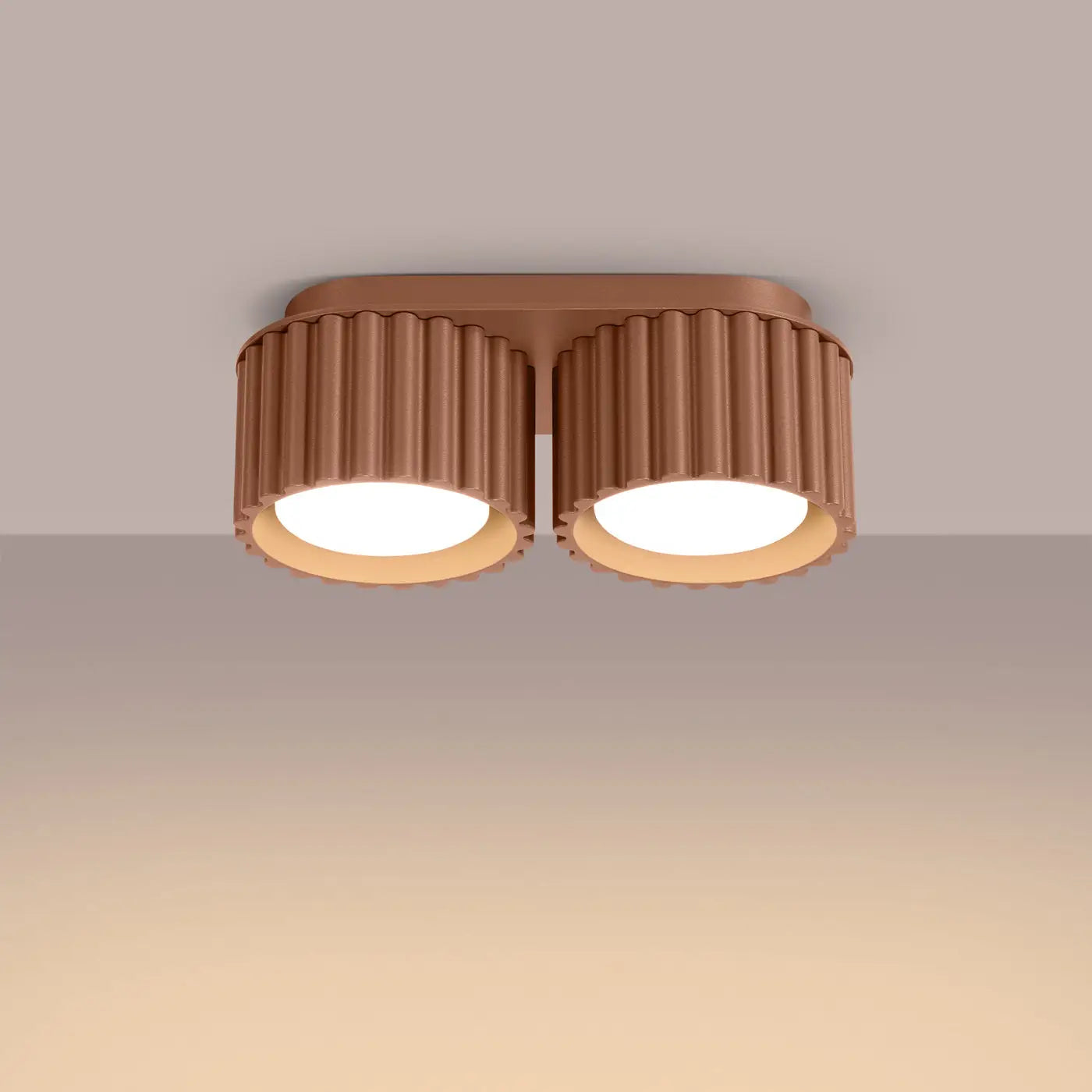 Modern mocha aluminium twin-spot LED ceiling light | SIBES