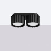 Black aluminium twin-spot LED ceiling light | VAMA