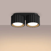 Black aluminium twin-spot LED ceiling light | VAMA