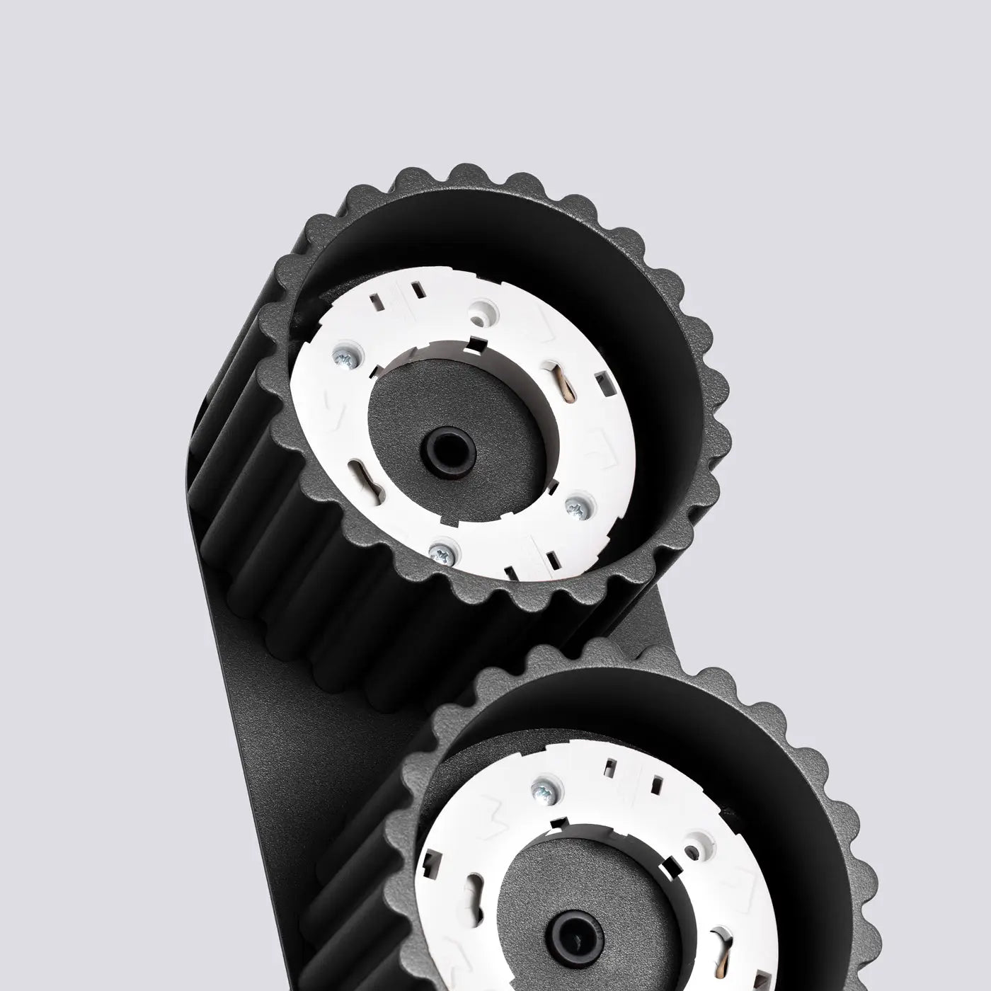 Black aluminium twin-spot LED ceiling light | VAMA