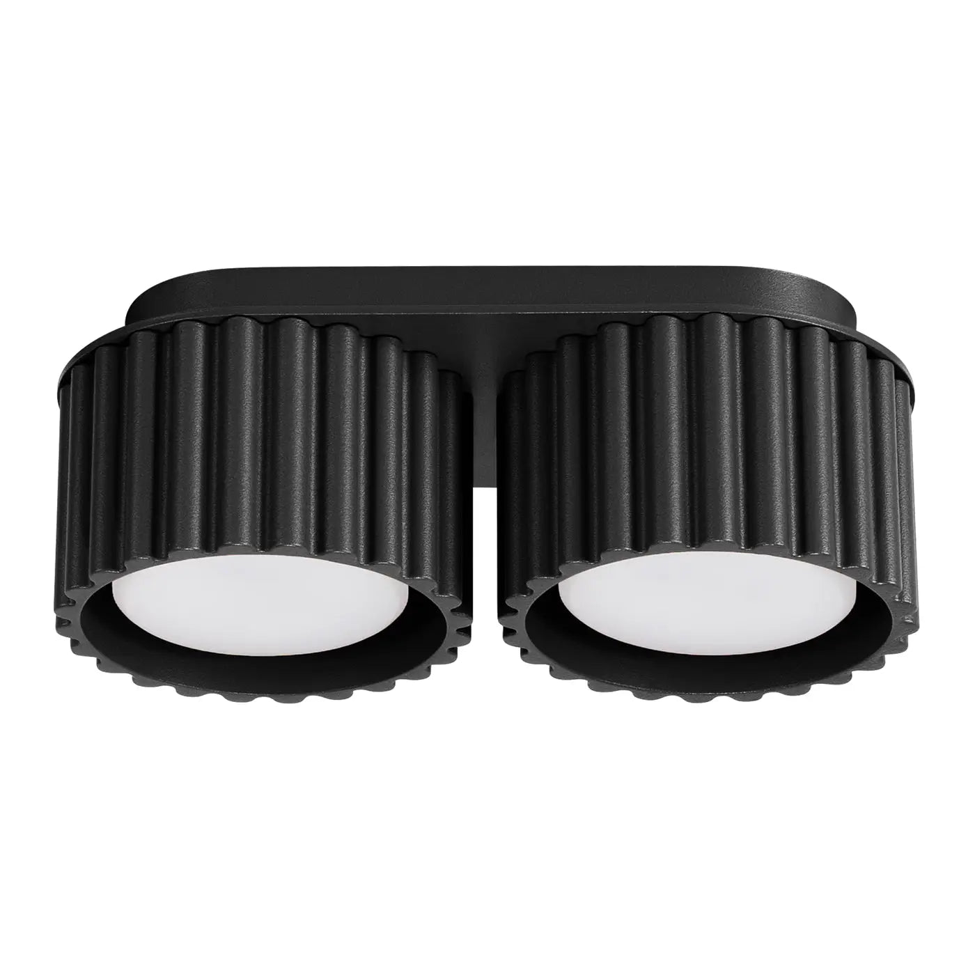 Black aluminium twin-spot LED ceiling light | VAMA