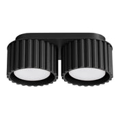 Black aluminium twin-spot LED ceiling light | VAMA