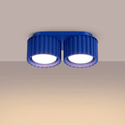 Modern ultramarine aluminium twin-spot LED ceiling light | MIREGO