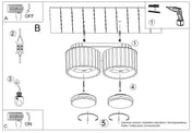 Modern ultramarine aluminium twin-spot LED ceiling light | MIREGO