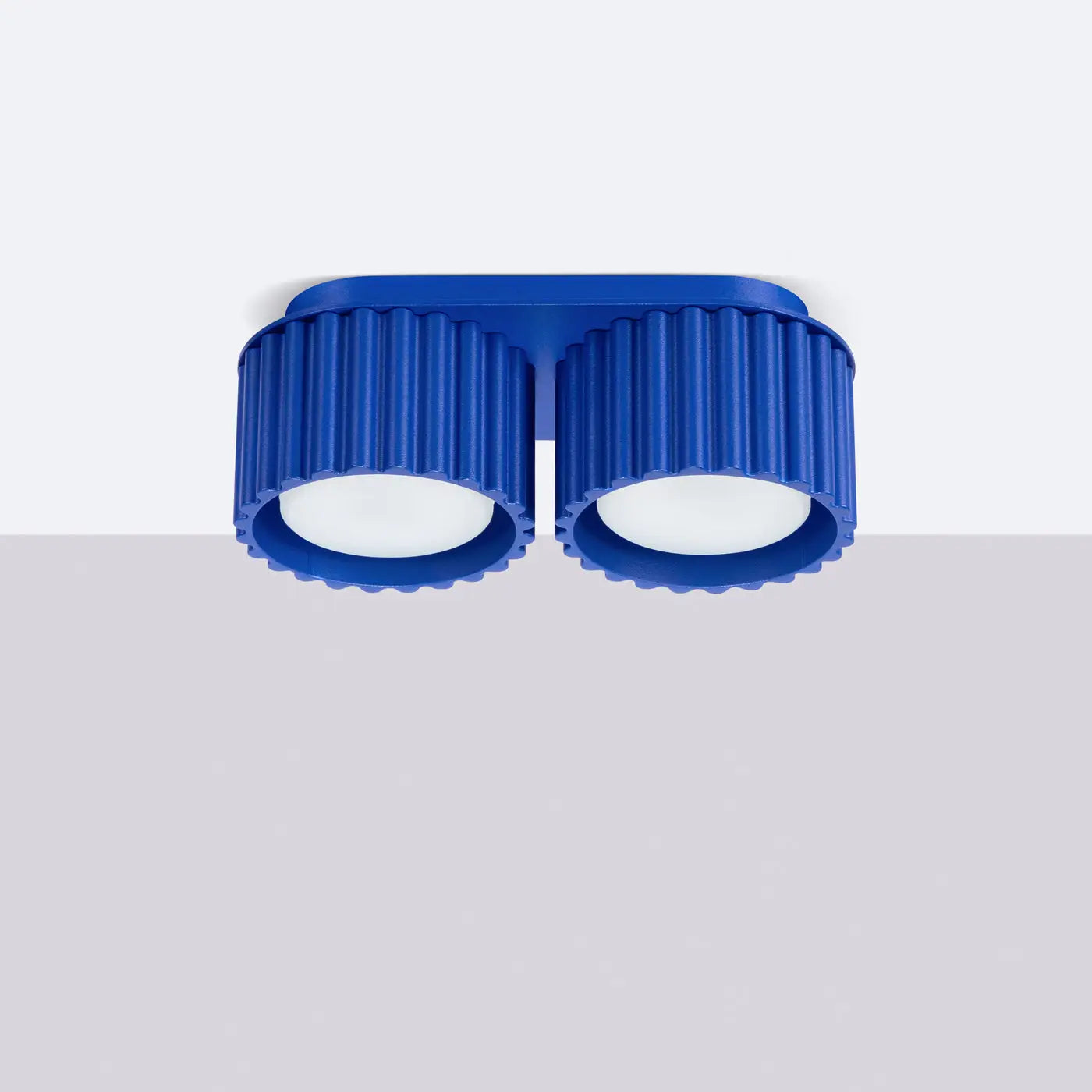 Modern ultramarine aluminium twin-spot LED ceiling light | MIREGO