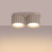 Modern taupe aluminium twin-spot LED ceiling light | DUTUMO