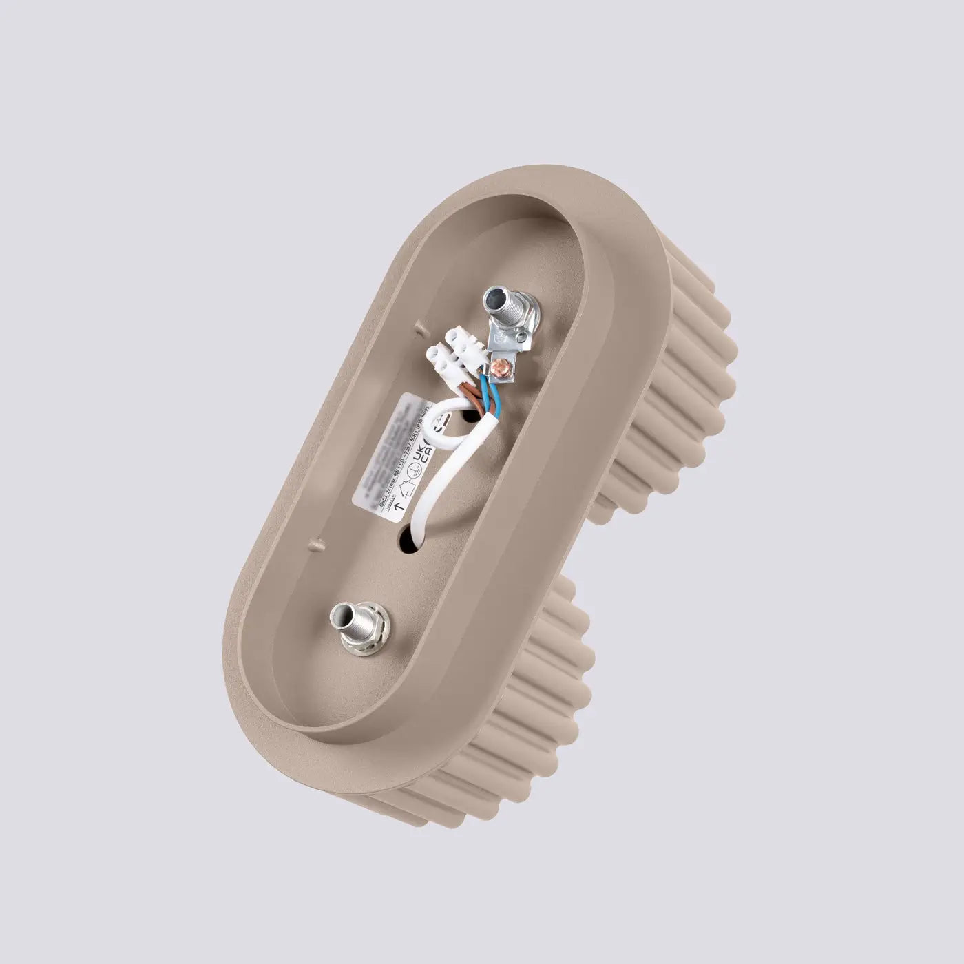 Modern taupe aluminium twin-spot LED ceiling light | DUTUMO