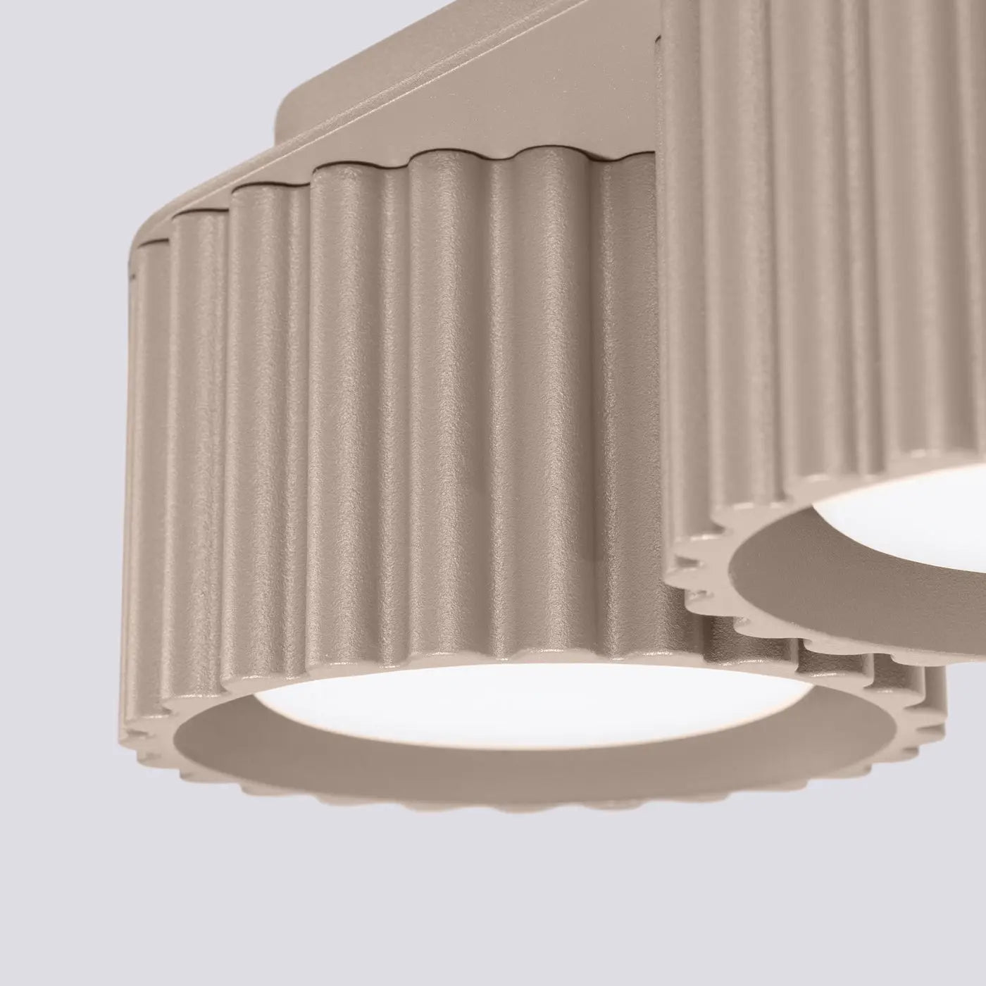 Modern taupe aluminium twin-spot LED ceiling light | DUTUMO