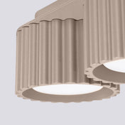 Modern taupe aluminium twin-spot LED ceiling light | DUTUMO