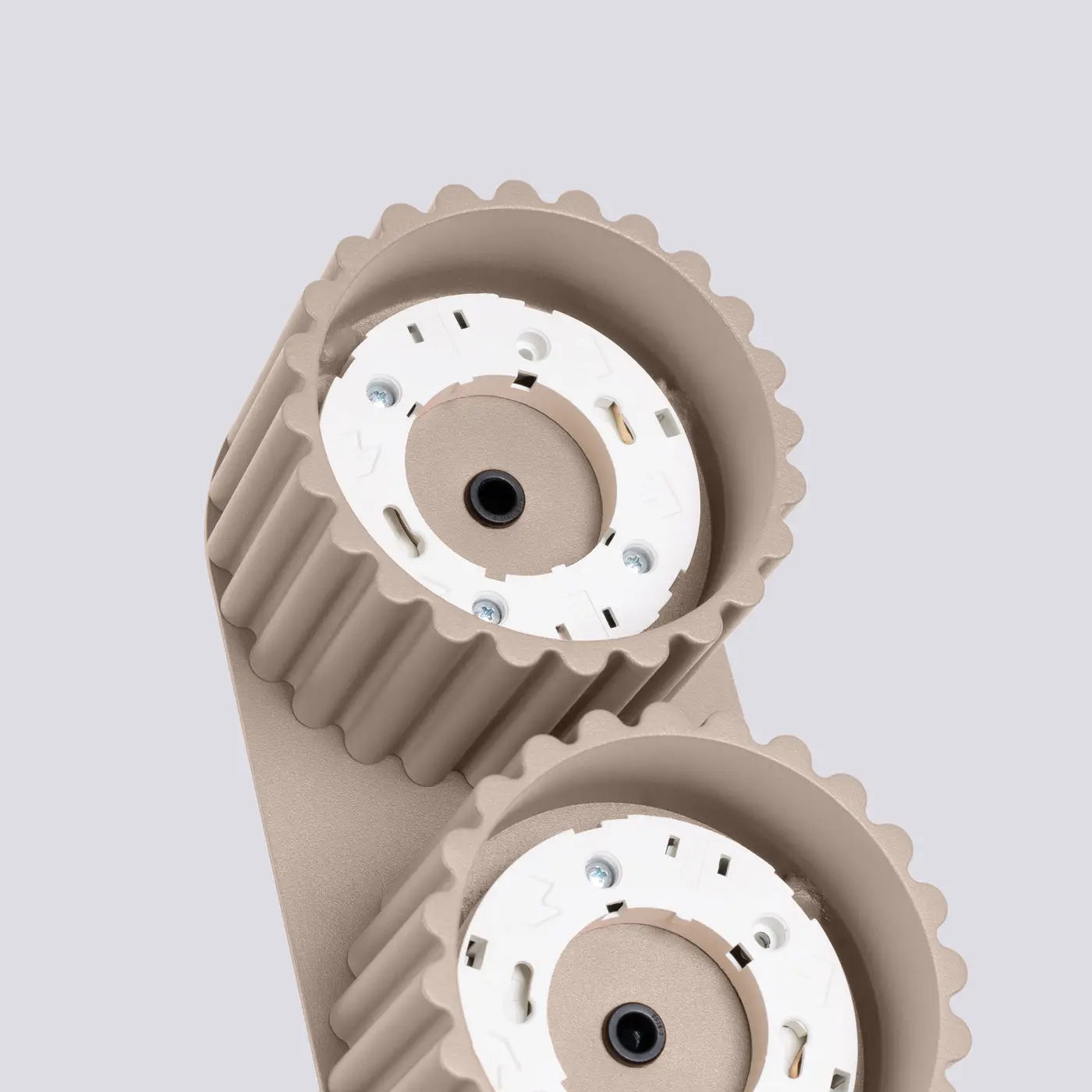 Modern taupe aluminium twin-spot LED ceiling light | DUTUMO