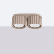 Modern taupe aluminium twin-spot LED ceiling light | DUTUMO